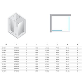 New Trendy Eventa Copper Brushed Kabina prysznicowa WALK-IN U 140x90x200 cm Active Shield 2.0 (EXK-8203)