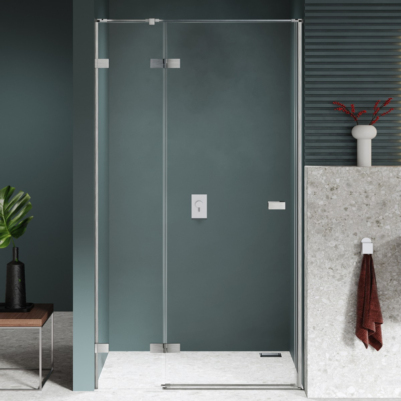 New Trendy Avexa Nickel Brushed Drzwi wnękowe 1D Lewa 100x200 cm Active Shield 2.0 (EXK-8461)