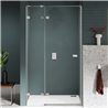 New Trendy Avexa Nickel Brushed Drzwi wnękowe 1D Lewa 100x200 cm Active Shield 2.0 (EXK-8461)