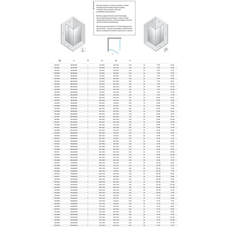 New Trendy Avexa Nickel Brushed Kabina prysznicowa 1D prostokątna Prawa 80x70x200 cm Active Shield 2.0 (EXK-8501)