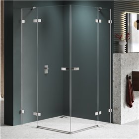 New Trendy Avexa Nickel Brushed Kabina prysznicowa 2D prostokątna 110x80x200 cm Active Shield 2.0 (EXK-8546)