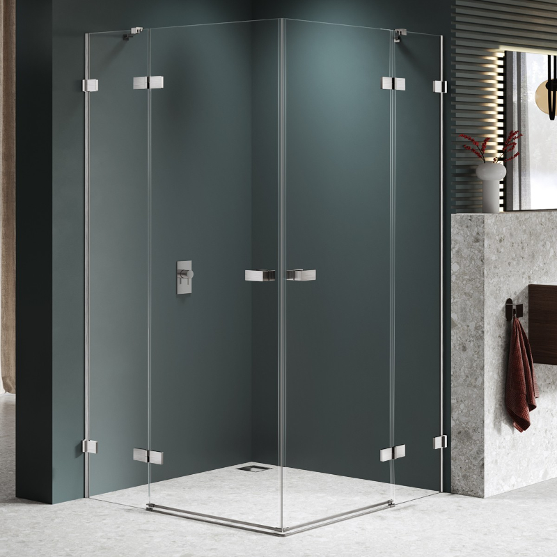 New Trendy Avexa Nickel Brushed Kabina prysznicowa 2D kwadratowa 120x120x200 cm Active Shield 2.0 (EXK-8555)