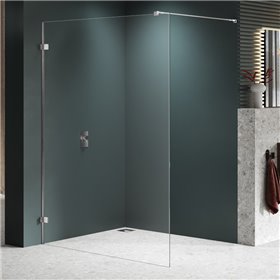 New Trendy Avexa Nickel Brushed Kabina prysznicowa walk-in 90x200 cm Active Shield 2.0 (EXK-8628)