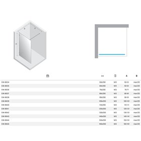 New Trendy Avexa Nickel Brushed Kabina prysznicowa walk-in 140x200 cm Active Shield 2.0  (EXK-8643)