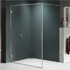 New Trendy Avexa Nickel Brushed Kabina prysznicowa walk-in 130x200 cm z aluminową ramką (EXK-8654)