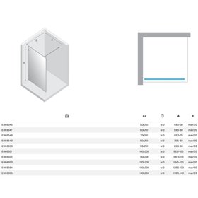 New Trendy Avexa Nickel Brushed Kabina prysznicowa walk-in 130x200 cm z aluminową ramką (EXK-8654)