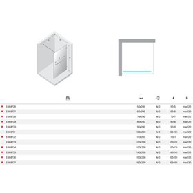 New Trendy Avexa Nickel Brushed Kabina prysznicowa walk-in 80x200 cm 8mm Active Shield 2.0 z wieszakiem  (EXK-8729)