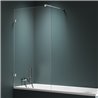 New Trendy Avexa Nickel Brushed Parawan nawannowy U 80x150 cm 6mm - wsp. prostopadły (EXK-8741-WP)