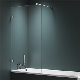 New Trendy Avexa Nickel Brushed Parawan nawannowy U 90x150 cm 6mm - wsp. prostopadły (EXK-8742-WP)