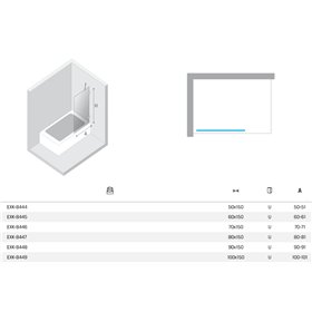 New Trendy Eventa Gold Brushed Parawan nawannowy stały U 50x150 cm 8mm Active Shield 2.0 (EXK-8444)