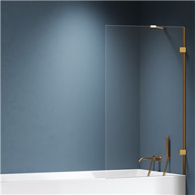 New Trendy Eventa Gold Brushed Parawan nawannowy stały U 90x150 cm 8mm Active Shield 2.0 (EXK-8448)