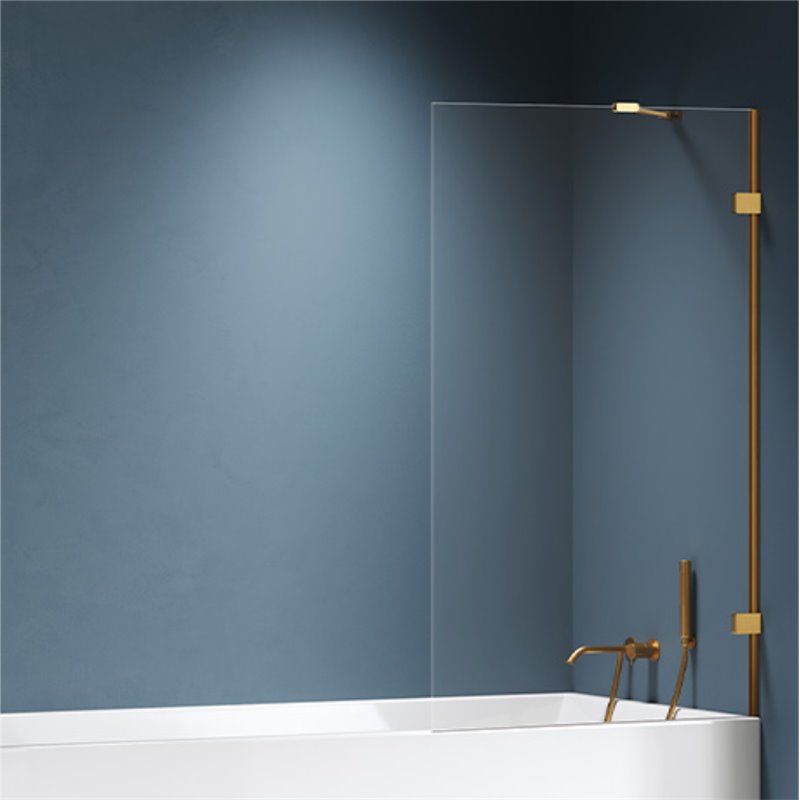 New Trendy Eventa Gold Brushed Parawan nawannowy stały U 90x150 cm 8mm Active Shield 2.0 (EXK-8448)