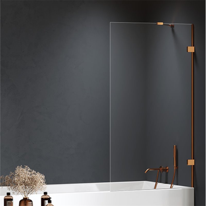 New Trendy Eventa Copper Brushed Parawan nawannowy stały U 80x150 cm 8mm Active Shield 2.0 (EXK-8214)