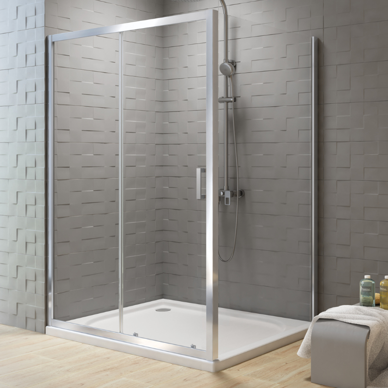 New Trendy New Varia Kabina prysznicowa Chrom 1D prostokątna U 120x80x200 cm (K-5135)