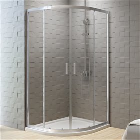 New Trendy New Varia Kabina prysznicowa chrom 2D półokrągła R55 U 90x90x200 cm (K-5467)