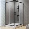 New Trendy New Varia Kabina prysznicowa czarny 2D kwadratowa U 80x80x200 cm (K-5160)