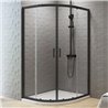 New Trendy New Varia Kabina prysznicowa czarny 2D półokrągła R55 U 90x90x200 cm (K-5474)