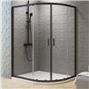 New Trendy New Varia Kabina prysznicowa czarny 2D asymetryczna U 120x85x200 cm (K-5478)