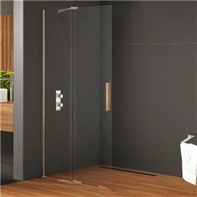 New Trendy Smart NZ4 Kabina prysznicowa chrom 1D walk-in U 130x200 cm wspornik skośny (EXK-4090-WU)