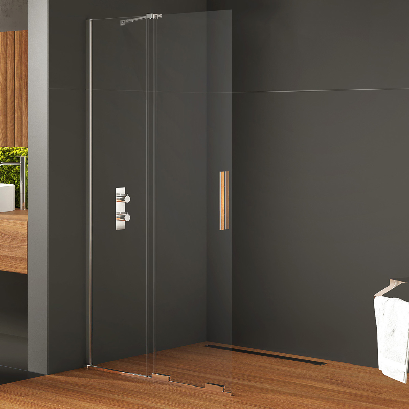 New Trendy Smart NZ4 Kabina prysznicowa chrom 1D walk-in U 130x200 cm wspornik skośny (EXK-4090-WU)