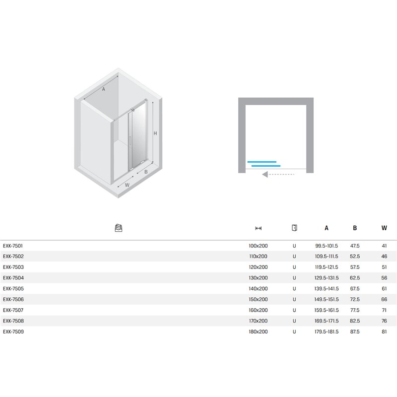 New Trendy Smart Drzwi wnękowe gold brushed 1D U 110x200 cm (EXK-7502)