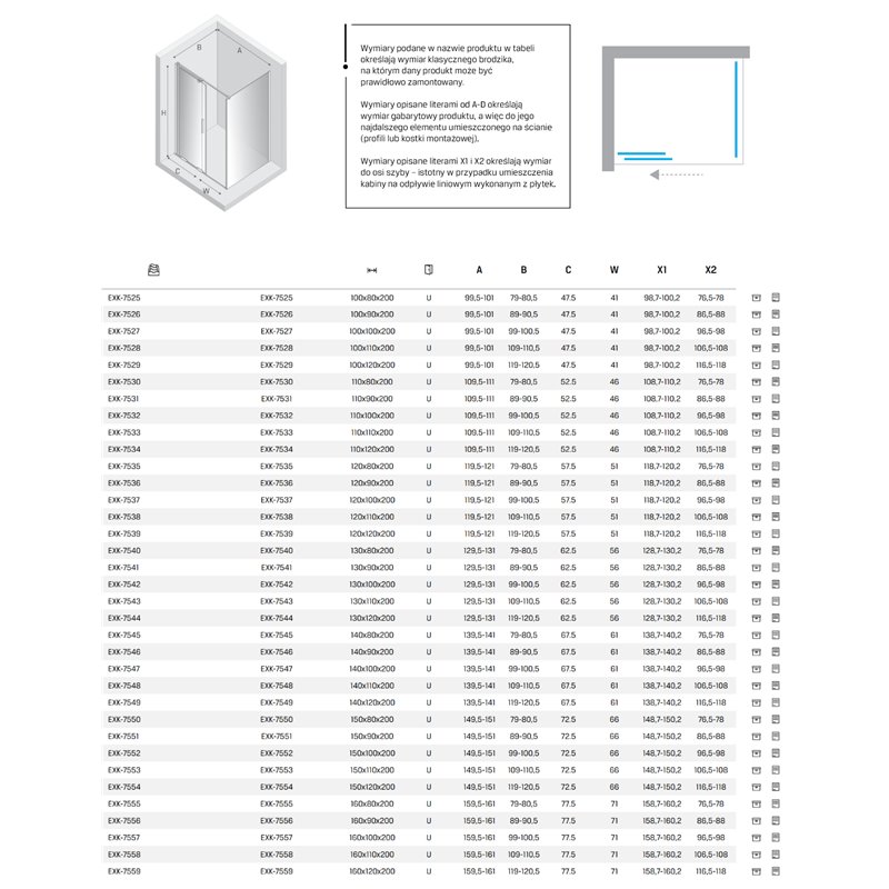 New Trendy Smart NZ4 Kabina prysznicowa gold brushed 1D prostokątna U 150x120x200 cm (EXK-7554)