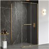 New Trendy Smart Kabina prysznicowa gold brushed 1D prostokątna U 140x120x200 cm - uchwyt reling (EXK-7584)