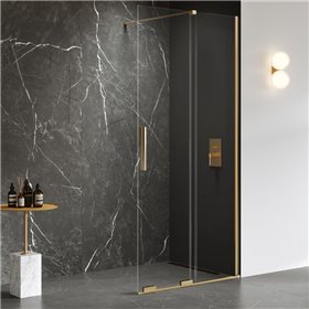 New Trendy Smart Kabina prysznicowa gold brushed 1D walk-in U 160x200 cm (EXK-7633)