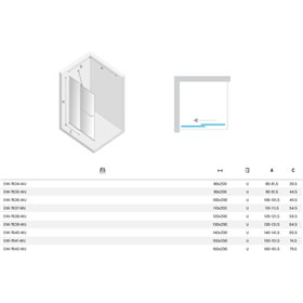 New Trendy Smart Kabina prysznicowa gold brushed 1D walk-in U 150x200 cm z uchwytem - wspornik skośny (EXK-7641-WU)