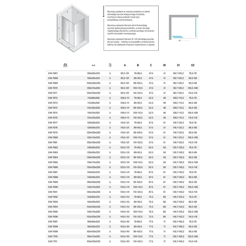 New Trendy Smart Kabina prysznicowa copper brushed 1D prostokątna U 150x80x200 cm (EXK-7692)