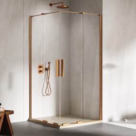 New Trendy Smart Kabina prysznicowa copper brushed 2D prostokątna U 90x90x200 cm (EXK-7742)