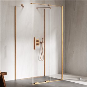 New Trendy Smart Kabina prysznicowa copper brushed 1D prostokątna przyścienna U 110x80x200 cm (EXK-7755)