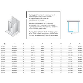 New Trendy Smart Kabina prysznicowa copper brushed 1D prostokątna przyścienna U 110x80x200 cm (EXK-7755)