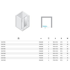 New Trendy Smart NZ4 Drzwi wnękowe gunmetal brushed 1D U 170x200 cm (EXK-7822)