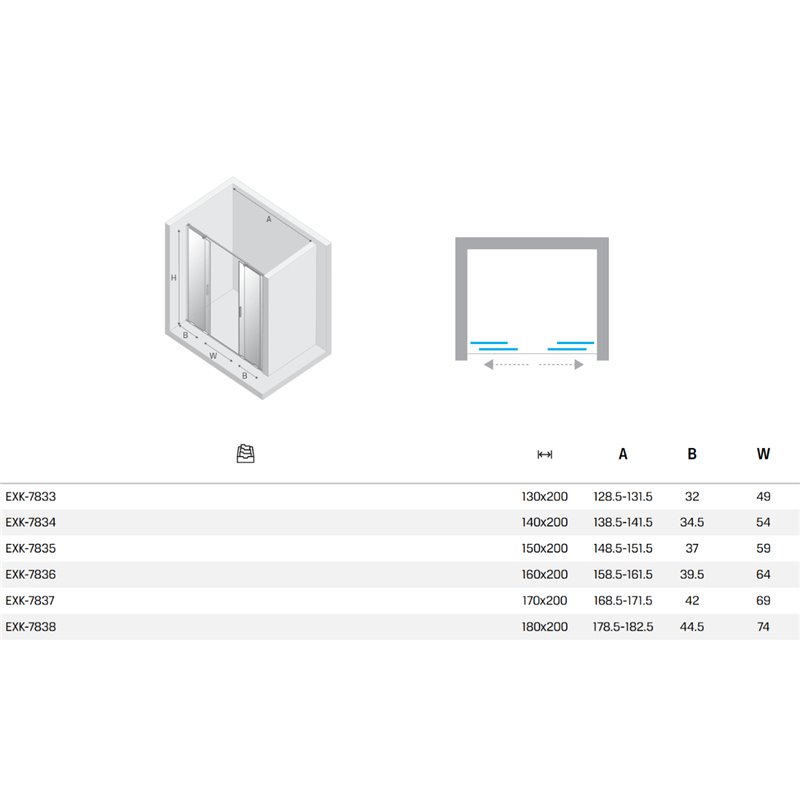 New Trendy Smart Drzwi wnękowe gunmetal brushed 2D U 130x200 cm (EXK-7833)