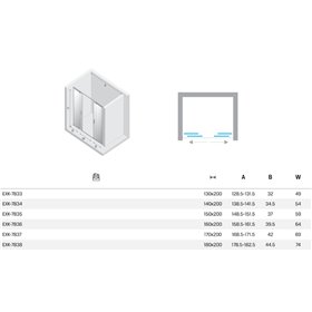 New Trendy Smart Drzwi wnękowe gunmetal brushed 2D U 150x200 cm (EXK-7835)