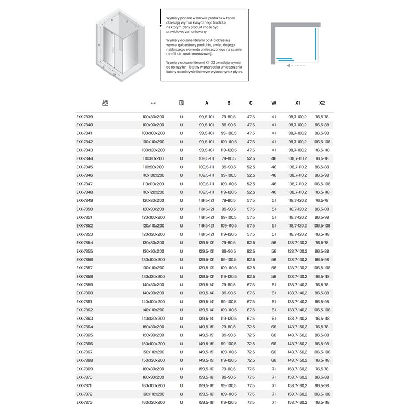 New Trendy Smart Kabina prysznicowa gunmetal brushed 1D prostokątna U 140x90x200 cm (EXK-7860)