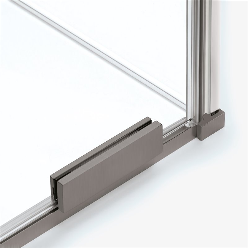 New Trendy Smart Kabina prysznicowa gunmetal brushed 1D walk-in U 110x200 cm - wspornik skośny (EXK-7942-WU)