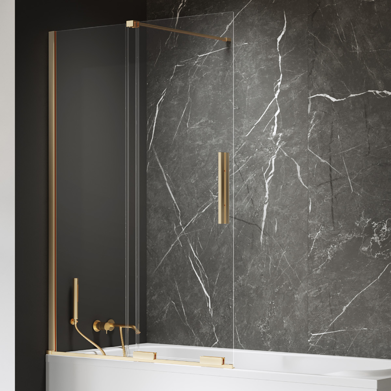 New Trendy Smart Parawan nawannowy gold brushed 1D U 160x150 cm- wspornik skośny (EXK-7793-WU)