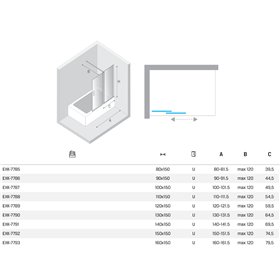 New Trendy Smart Parawan nawannowy gold brushed 1D U 160x150 cm- wspornik skośny (EXK-7793-WU)