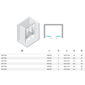New Trendy Smart Parawan nawannowy gold brushed 2D U 180x150 cm (EXK-7799)