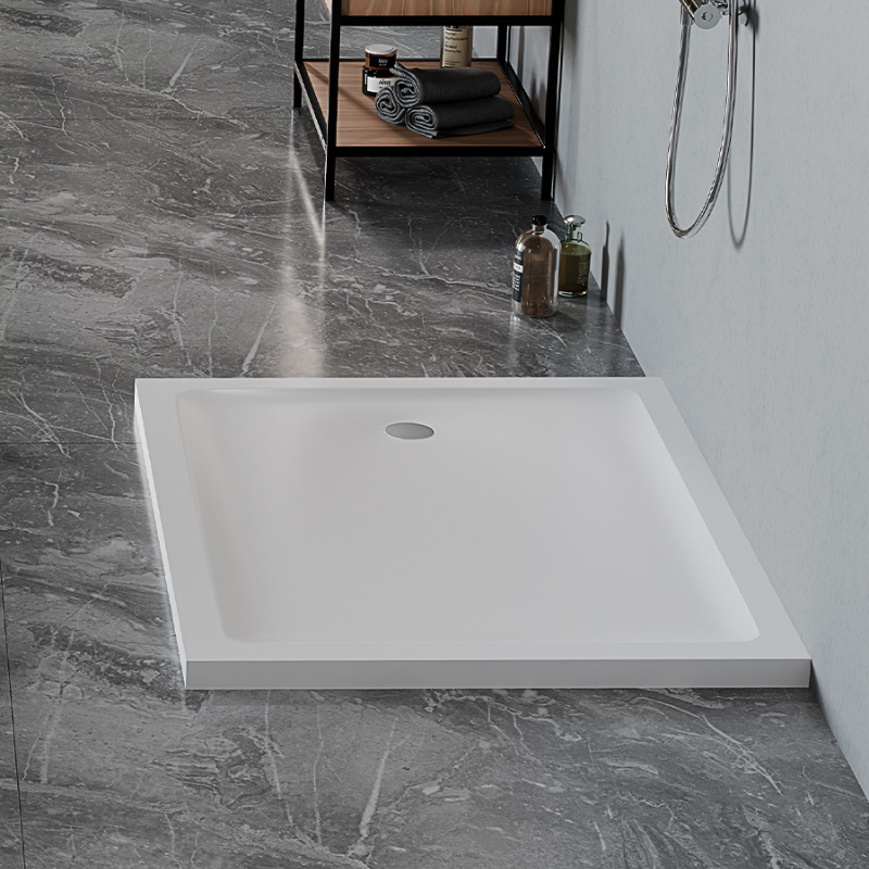 New Trendy Mild Brodzik Satin akrylowy prostokątny 120x70x4,5 cm biały (B-0652)