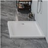 New Trendy Mild Brodzik Satin akrylowy prostokątny 90x80x4,5 cm biały (B-0653)