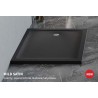 New Trendy Mild Brodzik Satin akrylowy prostokątny 120x70x4,5 cm czarny (B-0673)