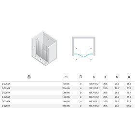 New Trendy New Soleo Drzwi wnękowe 2D U 140x195 cm szkło czyste 6mm Active Shield 2.0  (D-0265A)