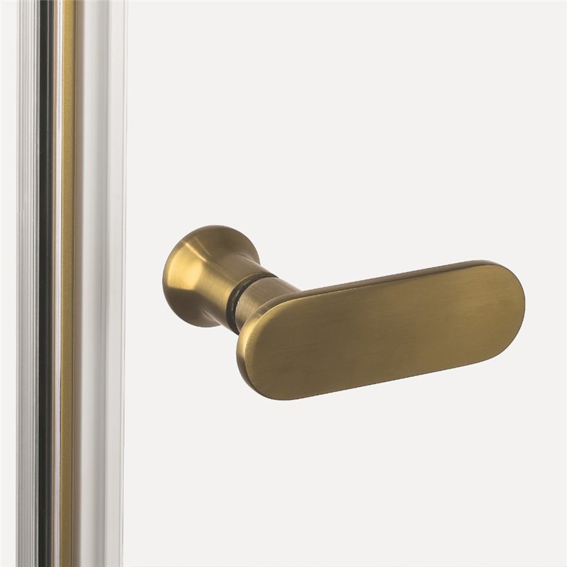 New Trendy New Soleo Drzwi wnękowe gold brushed 2D U 70x195 cm szkło czyste 6mm Active Shield 2.0 (D-0743A)