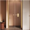 New Trendy New Soleo Drzwi wnękowe gold brushed 2D U 120x195 cm szkło czyste 6mm Active Shield 2.0 (D-0748A)