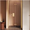 New Trendy New Soleo Drzwi wnękowe gold brushed 1D Prawa 120x195 cm szkło czyste 6mm Active Shield 2.0 (D-0758A)