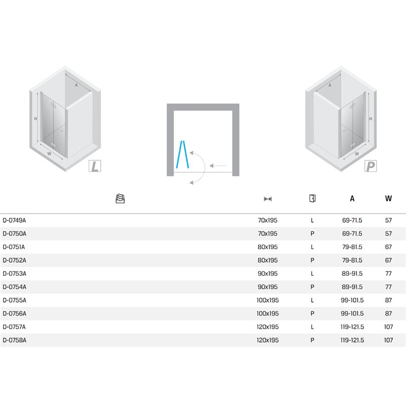 New Trendy New Soleo Drzwi wnękowe gold brushed 1D Prawa 120x195 cm szkło czyste 6mm Active Shield 2.0 (D-0758A)