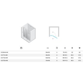 New Trendy New Soleo Drzwi wnękowe gold brushed 1D U 90x195 cm  - wspornik równoległy (D-0771A-WK)